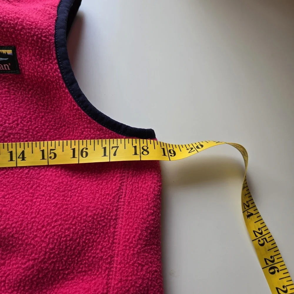 L.L. Bean Pink Fleece Vest Outerwear Girls Size‎ Large 14/16 Full Zip Pockets